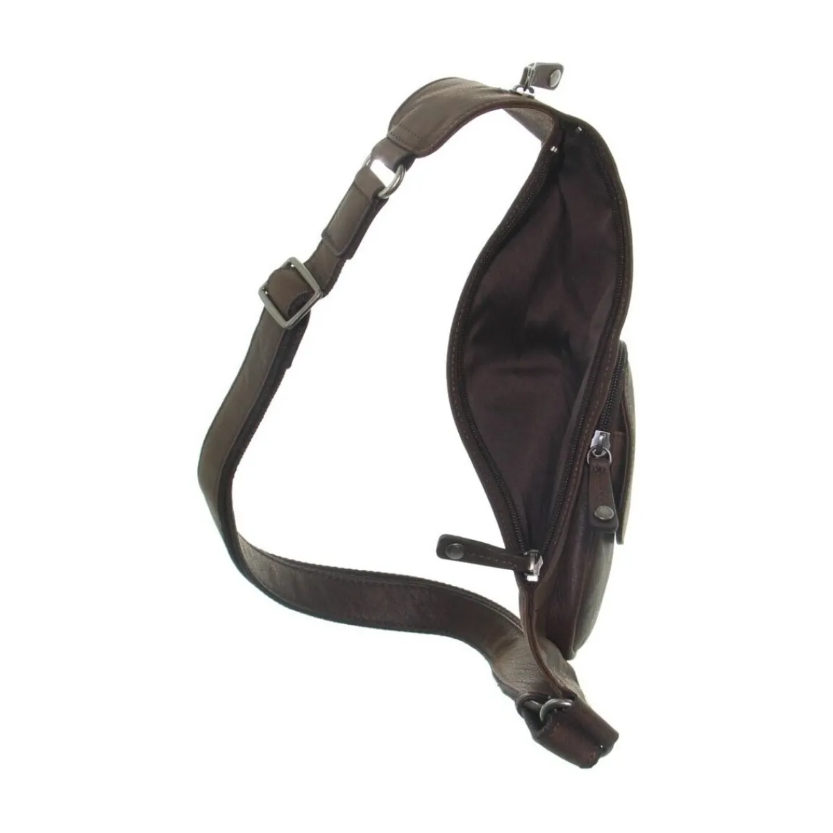 Hexagona Sacoche asymétrique en cuir Ref 48001 Mar-Homme Besaces / Sacs Bandoulière