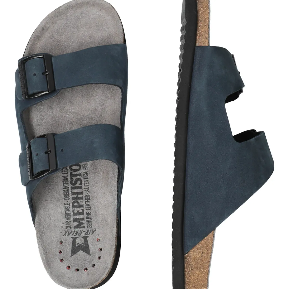 Mephisto Sandales en cuir NERIO-Homme Sandales Et Nu-Pieds