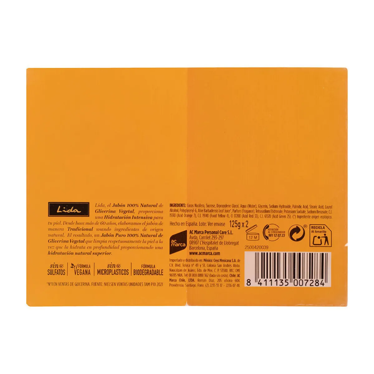 Lida Savon 100% Naturel À La Glycérine Originale, Lot De 2 X-Homme Soins Corps & Bain