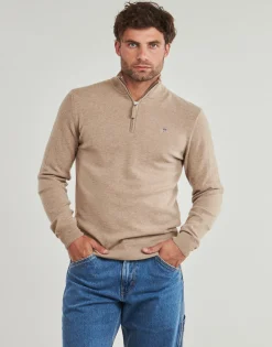 Gant SUPERFINE LAMBSWOOL HALF ZIP-Homme Pulls & Gilets
