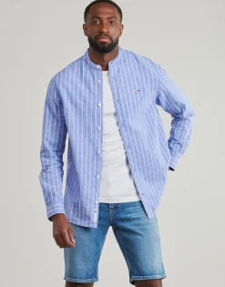 Tommy Jeans TJM LINEN MIX BND STP SHRT EXT-Homme Chemises