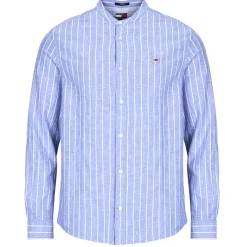 Tommy Jeans TJM LINEN MIX BND STP SHRT EXT-Homme Chemises