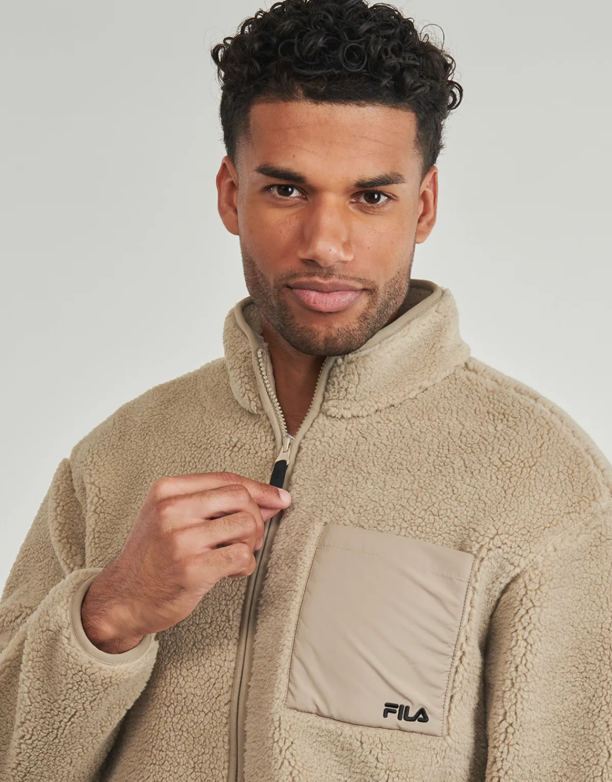 Fila VALGRANA REGULAR TEDDY FLEECE JACKET-Homme Sweats & Polaires