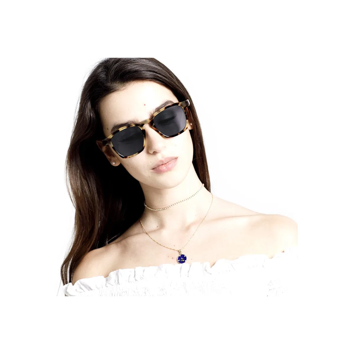 Retrosuperfuture V8F Unico Cheetah Lunettes de soleil, Havana/Bleu, 50 mm-Homme Lunettes De Soleil